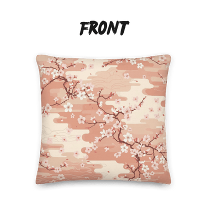 Sakura Cherry Blossom Throw Pillow with Insert — Japanese Floral Cushion | Japandi Botanical Home Decor