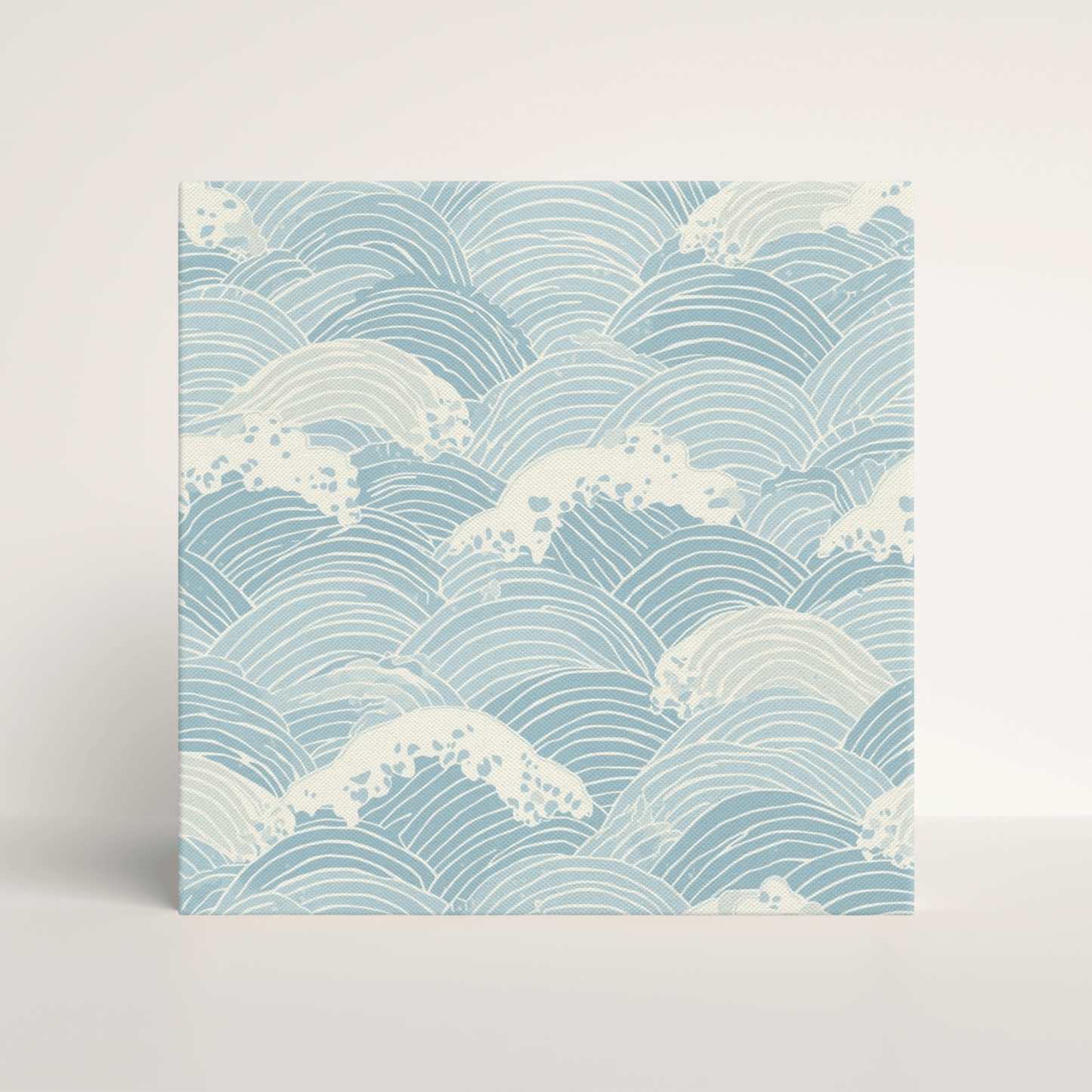 Seigaiha Wave Canvas Print — Japanese Ocean Wave Wall Art | Japandi Minimalist Large Wall Decor