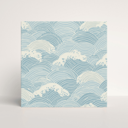 Seigaiha Wave Canvas Print — Japanese Ocean Wave Wall Art | Japandi Minimalist Large Wall Decor
