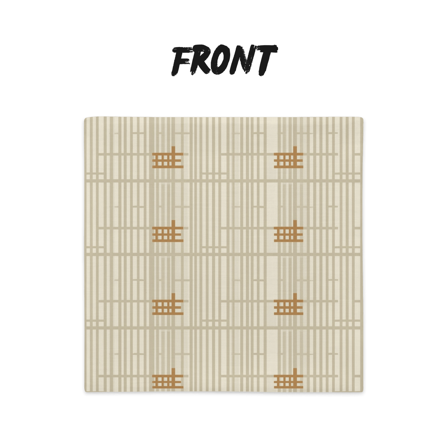Shoji Screen Grid Throw Pillow Cover — Japandi Minimalist Geometric Cushion