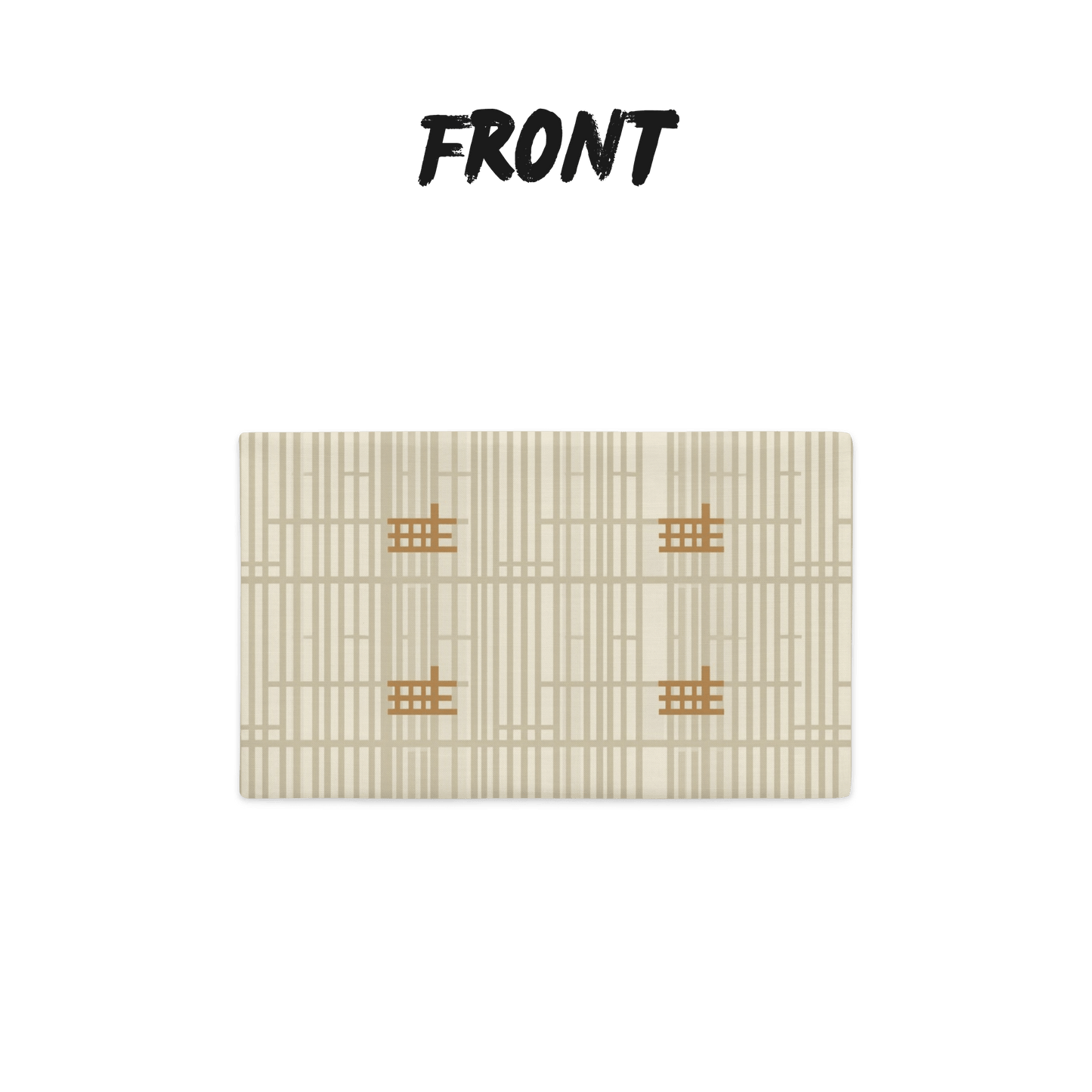 Shoji Screen Grid Throw Pillow Cover — Japandi Minimalist Geometric Cushion