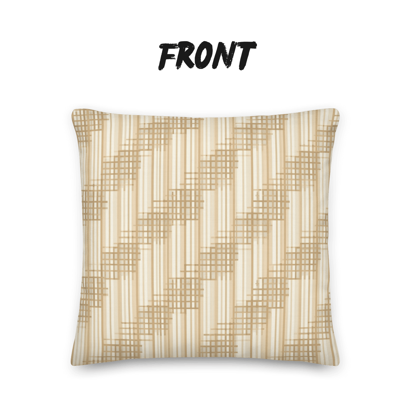 Japandi Minimalist Throw Pillow with Insert | Shoji Screen Geometric Pattern