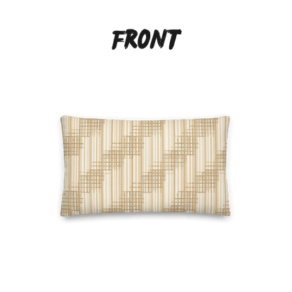 Japandi Minimalist Throw Pillow with Insert | Shoji Screen Geometric Pattern
