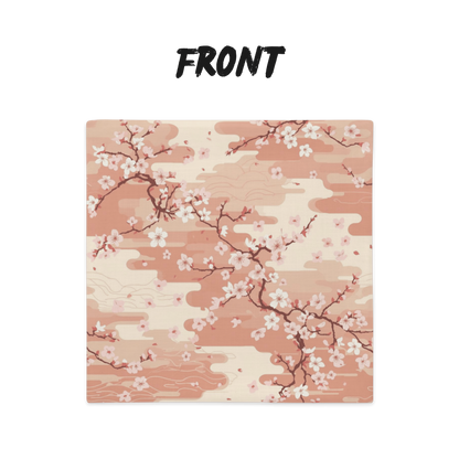 Sakura Cherry Blossom Throw Pillow Cover — Japanese Floral Cushion | Japandi Botanical Home Decor