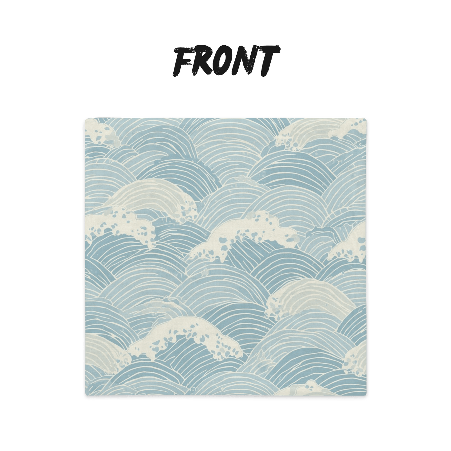 Seigaiha Wave Throw Pillow Cover — Japanese Ocean Wave Cushion | Japandi Minimalist Home Decor