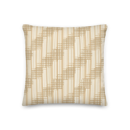 Japandi Minimalist Throw Pillow with Insert | Shoji Screen Geometric Pattern