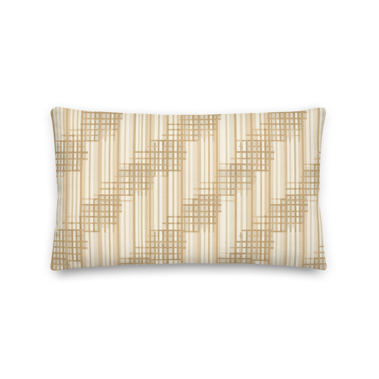 Japandi Minimalist Throw Pillow with Insert | Shoji Screen Geometric Pattern