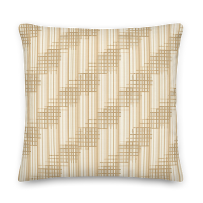Japandi Minimalist Throw Pillow with Insert | Shoji Screen Geometric Pattern