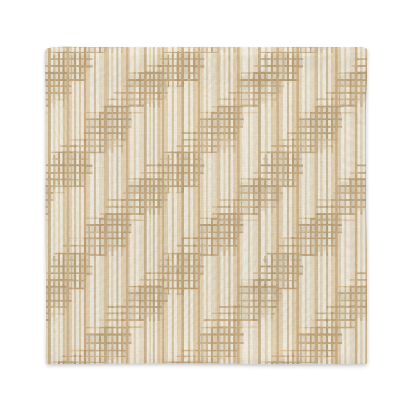 Japandi Minimalist Throw Pillow Cover | Shoji Screen Geometric Pattern