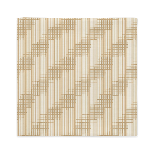 Japandi Minimalist Throw Pillow Cover | Shoji Screen Geometric Pattern
