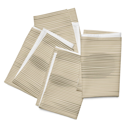 Shoji Shadow Cloth Napkins Set of 4 — Japandi Minimalist Washi Stripe Table Linen
