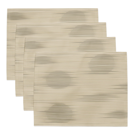 Shoji Shadow Placemats Set of 4 — Japandi Minimalist Washi Stripe Table Linen