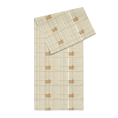 Shoji Screen Grid Table Runner — Japandi Minimalist Geometric Table Linen