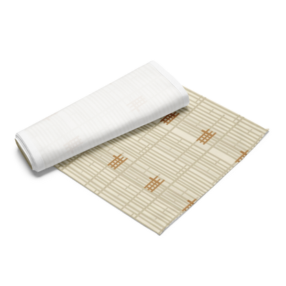 Shoji Screen Grid Table Runner — Japandi Minimalist Geometric Table Linen