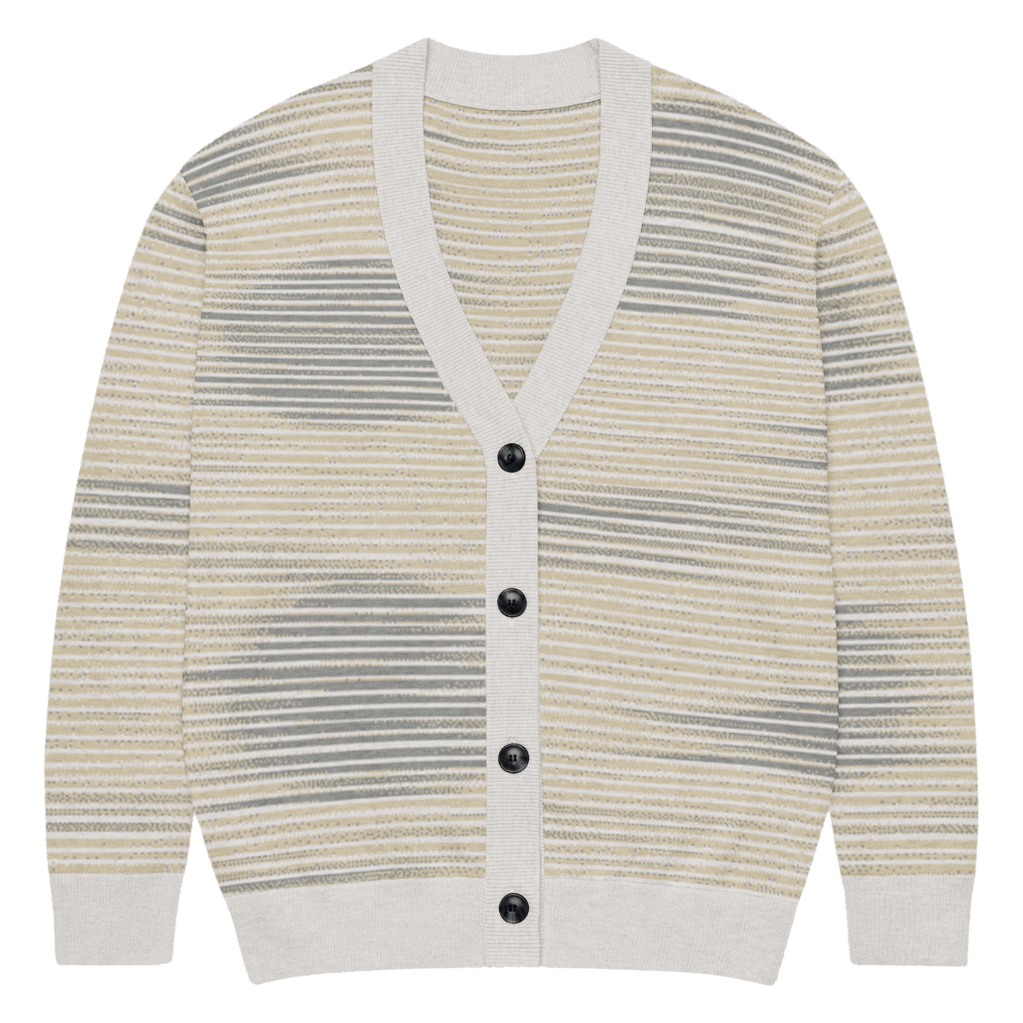 Shoji Shadow Jacquard Knit Cardigan — Japandi Minimalist Unisex Relaxed Fit