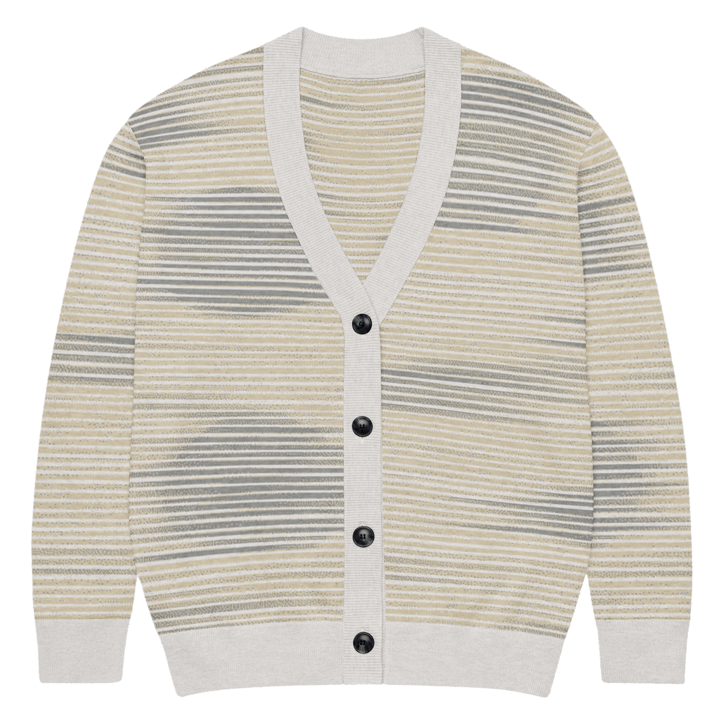 Shoji Shadow Jacquard Knit Cardigan — Japandi Minimalist Unisex Relaxed Fit