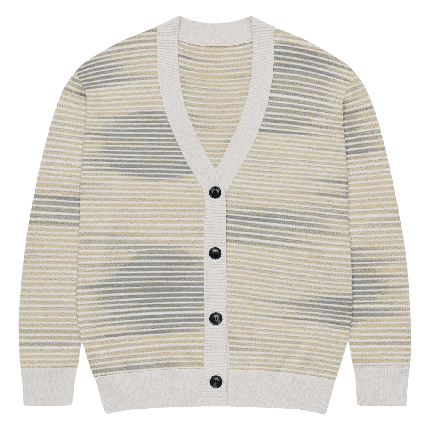 Shoji Shadow Jacquard Knit Cardigan — Japandi Minimalist Unisex Relaxed Fit